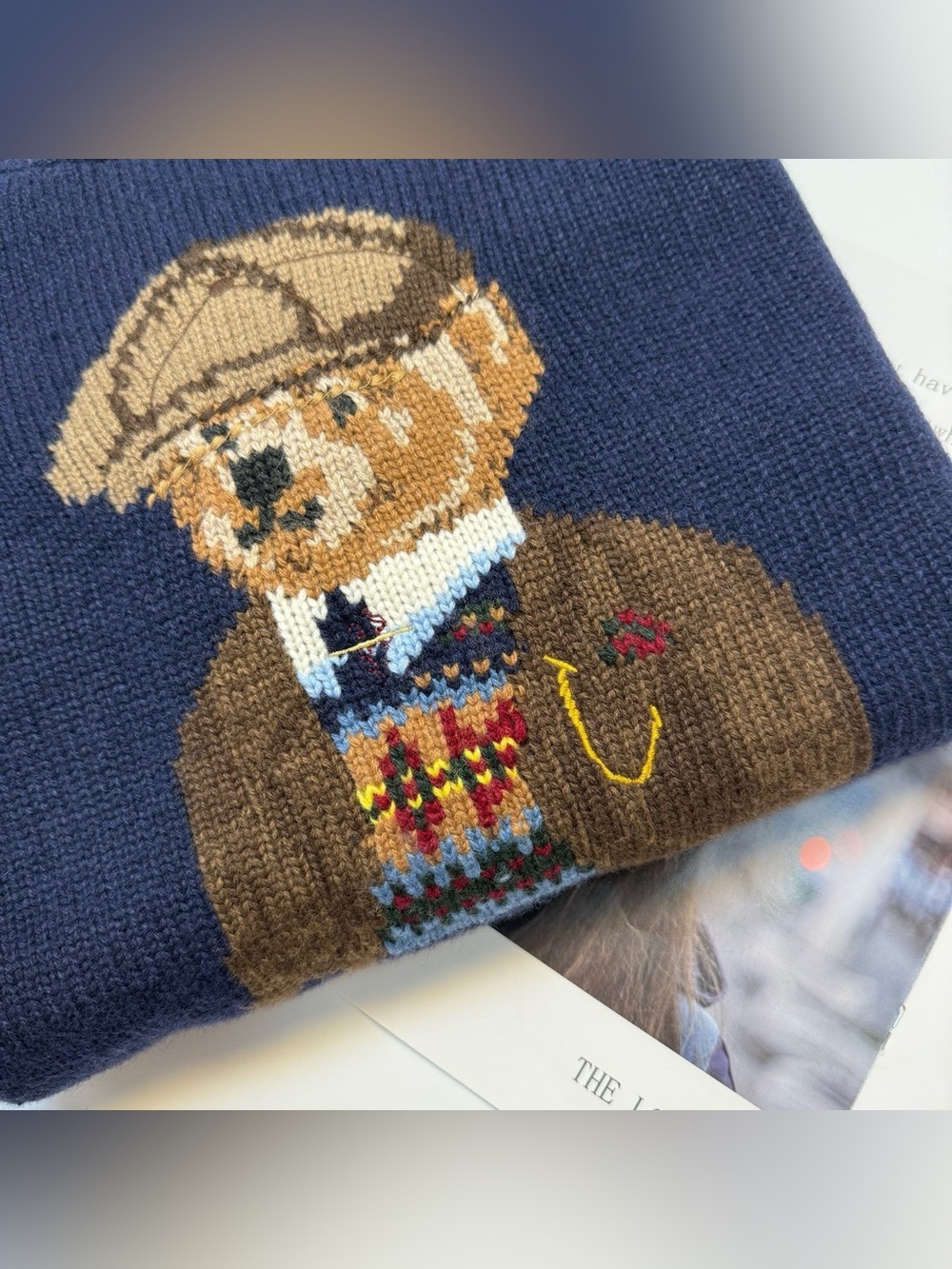 Polo Ralph Lauren Navy Crewneck Sweater British Gentleman Polo Bear Knit - Picture 7 of 7